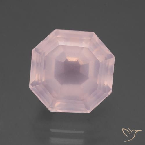 9.82ct 天然 浅淡粉色 芙蓉石, 祖母绿式切割, 透明