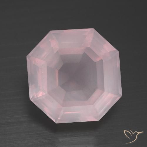 9.38ct 天然 泡泡糖粉色 芙蓉石, 祖母绿式切割, 透明