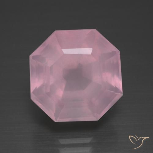 10.63ct 天然 玫瑰粉色 芙蓉石, 祖母绿式切割, 透明