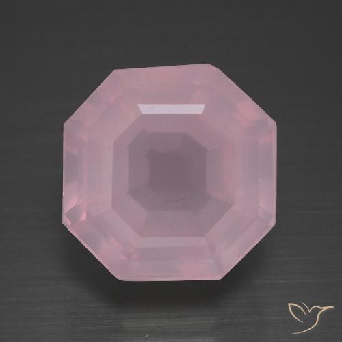 11.40ct 天然 玫瑰粉色 芙蓉石, 祖母绿式切割, 透明
