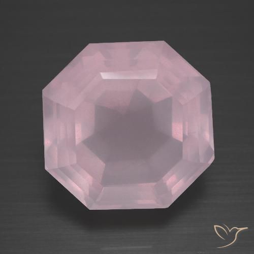 13.57克拉天然粉色粉晶，祖母绿式切割，14.1×14.1毫米，透明