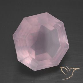 13.57克拉天然粉色粉晶，祖母绿式切割，14.1×14.1毫米，透明