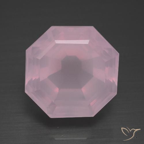 13.08ct 天然 浅樱桃粉色 芙蓉石, 祖母绿式切割, 透明