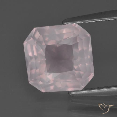 2.79ct 天然 浅淡粉色 芙蓉石, 祖母绿式切割, 透明