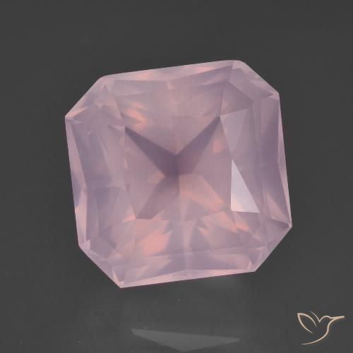 9.50ct 天然 中玫瑰粉 芙蓉石, 祖母绿式切割, 透明