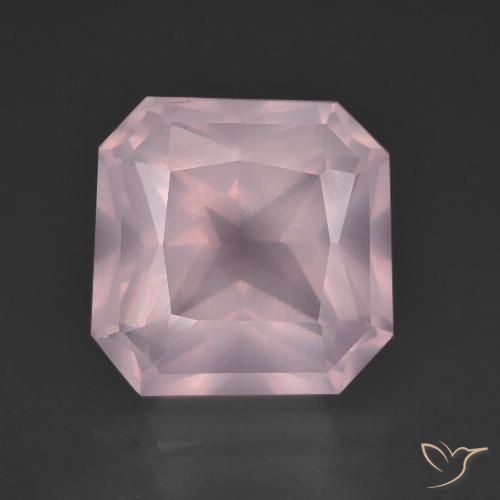 8.55ct 天然 浅淡粉色 芙蓉石, 祖母绿式切割, 透明