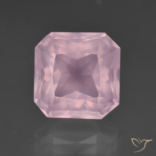 7.57ct 天然 中玫瑰粉 芙蓉石, 祖母绿式切割, 透明