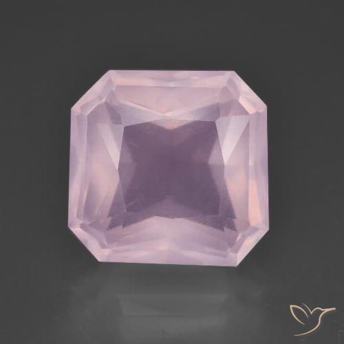 7.37ct 天然 浅樱桃粉色 芙蓉石, 祖母绿式切割, 透明