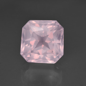 6.18克拉天然粉色粉晶，祖母绿式切割，10.6×10.6毫米，透明