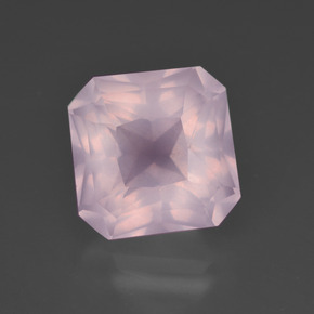 6.04克拉天然粉色粉晶，祖母绿式切割，10.9×10.9毫米，透明