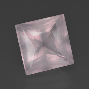 7.81克拉天然粉色粉晶，方形，11.6×11.4毫米，透明