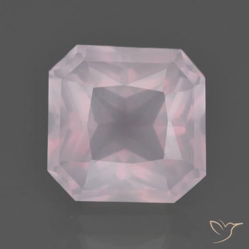 7.44ct 天然 浅淡粉色 芙蓉石, 祖母绿式切割, 透明