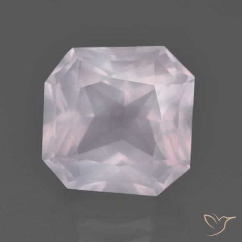 6.14ct 天然 非常浅的玫瑰粉色 芙蓉石, 祖母绿式切割, 透明