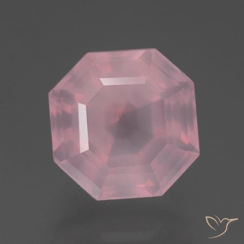 5.57ct 天然 中玫瑰粉 芙蓉石, 祖母绿式切割, 透明
