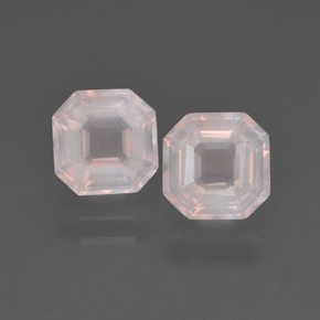 3.18天然粉色粉晶，祖母绿式切割，7.2×7.1毫米，透明