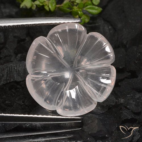 12.01ct 天然 火烈鸟粉色 芙蓉石, 花形切割, 透明
