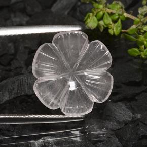 4.90克拉天然白色粉晶，花形切工，15.9×15.8毫米，透明