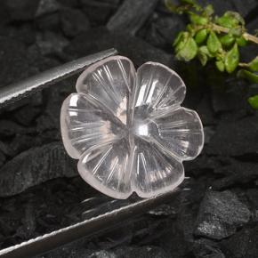 4.90克拉天然白色粉晶，花形切工，15.9×15.8毫米，透明