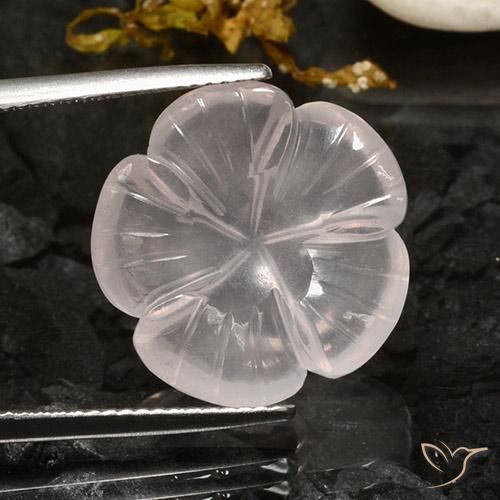 12.37ct 天然 白色 芙蓉石, 花形切割, 透明