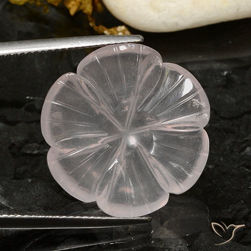 17.37ct 天然 白色 芙蓉石, 花形切割, 透明