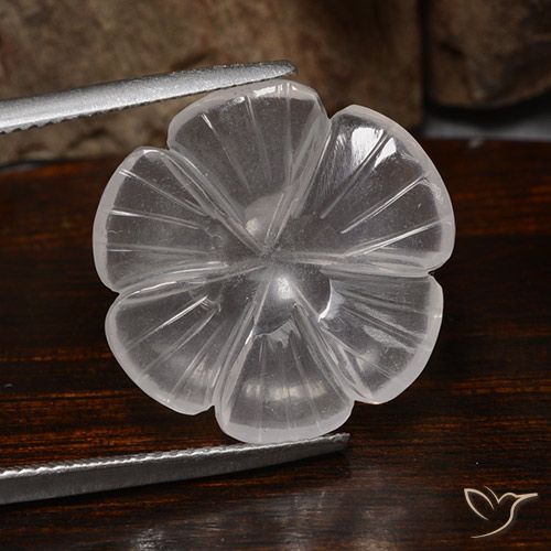 9.90ct 天然 白色 芙蓉石, 花形切割, 透明