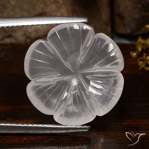 10.45ct 天然 白色 芙蓉石, 花形切割, 透明
