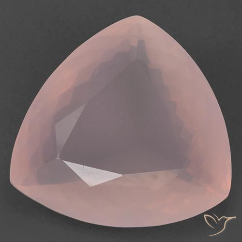 104.33ct 天然 浅珊瑚粉 芙蓉石, 胖三角形, 透明