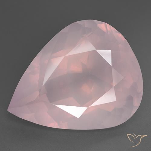 35.81ct 天然 浅淡粉色 芙蓉石, 梨形, 透明