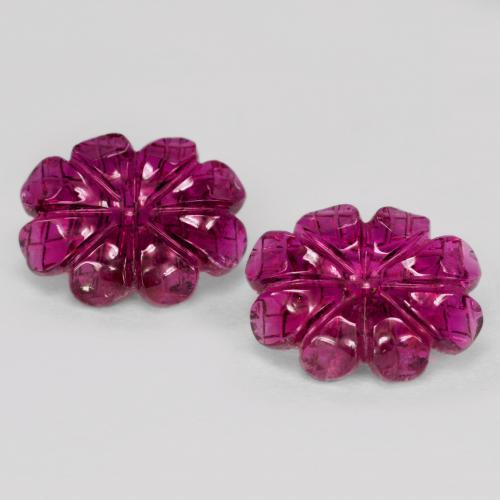 6.38克拉天然红碧玺，花形切割，半透明