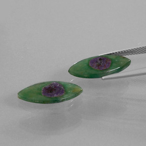 克拉天然铬云母红宝石，榄尖形，半透明