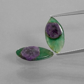 克拉天然铬云母红宝石，榄尖形，半透明