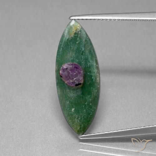 4.14ct 天然 彩色 铬云母红宝石, 榄尖形, 半透明
