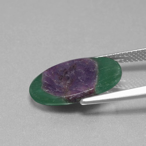 5.28克拉天然铬云母红宝石，椭圆形切割，半透明