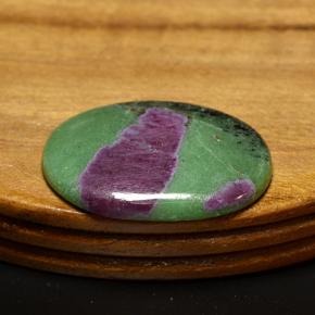 21.96克拉天然多色红宝石黝帘石，椭圆形切割，26.4×19.1毫米，不透明
