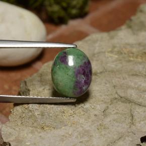 4.00克拉天然红宝石黝帘石，椭圆形切割，不透明