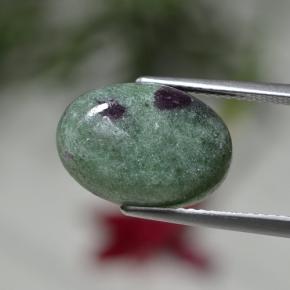 7.70克拉天然多色红宝石黝帘石，椭圆形切割，14.2×10.1毫米，不透明