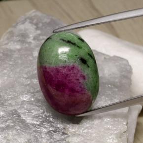 19.75克拉天然多色红宝石黝帘石，椭圆形切割，18.2×12.9毫米，不透明