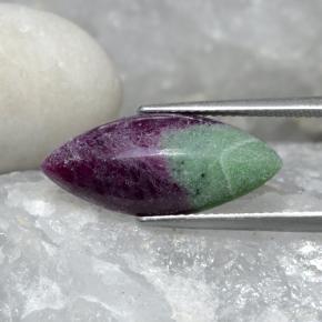 7.58克拉天然多色红宝石黝帘石，马眼形，20.9×9.3毫米，不透明