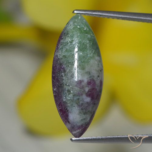 6.96ct 天然 彩色 红宝石黝帘石, 榄尖形, 不透明
