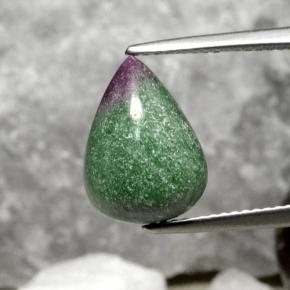 5.62克拉天然多色红宝石黝帘石，梨形，13.3×9.7毫米，不透明