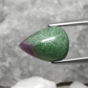 5.62克拉天然多色红宝石黝帘石，梨形，13.3×9.7毫米，不透明