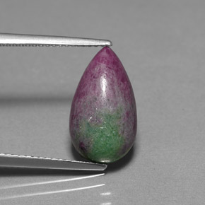 6.11克拉天然多色红宝石黝帘石，梨形，15.5×9毫米，不透明