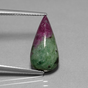 6.99克拉天然多色红宝石黝帘石，梨形，18.4×9.1毫米，不透明