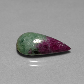 6.99克拉天然多色红宝石黝帘石，梨形，18.4×9.1毫米，不透明