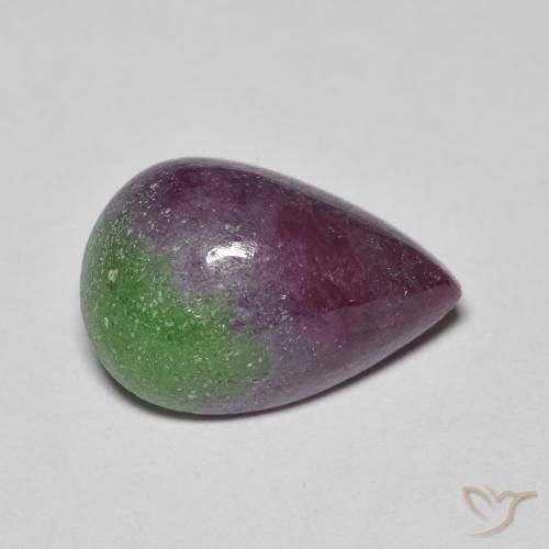 9.67克拉天然多色红宝石黝帘石，梨形，15.2×10.1毫米，不透明