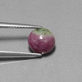 2.96克拉天然多色红宝石黝帘石，椭圆形切割，8.4×8.1毫米，不透明