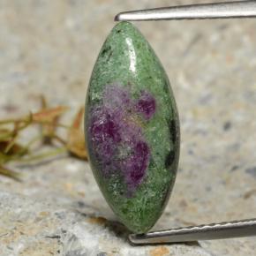 4.34克拉天然多色红宝石黝帘石，马眼形，15.9×7.3毫米，不透明