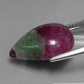 14.55克拉天然红宝石黝帘石，梨形，不透明