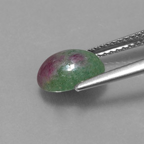 2.27克拉天然多色红宝石黝帘石，椭圆形切割，9×6.8毫米，不透明
