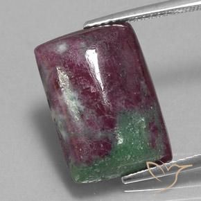 13.01ct 天然 彩色 红宝石黝帘石, 狭长方形, 不透明